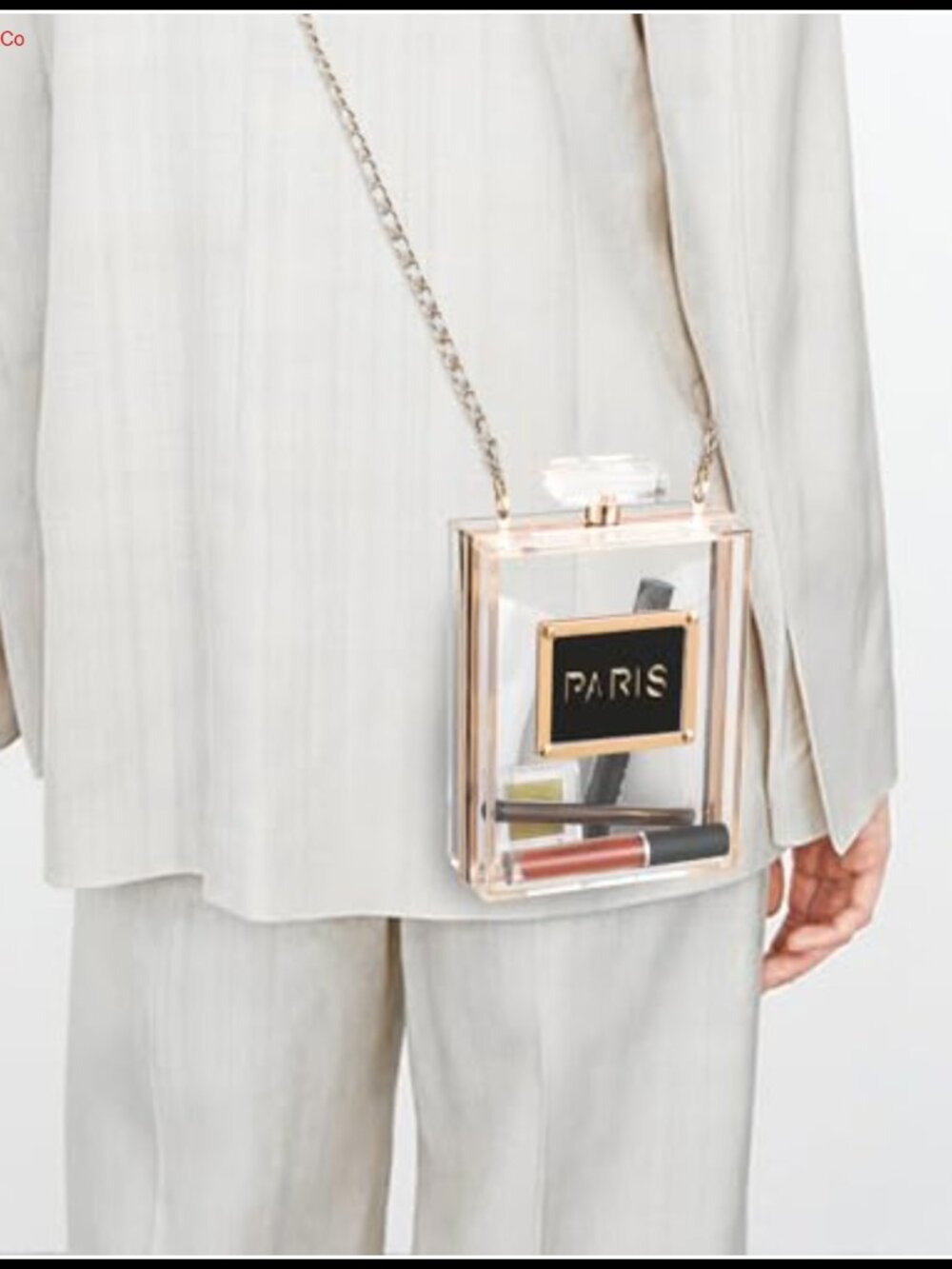 Acrylic Clutch Evening Bag with Chain Crossbody Purse - Picture 3 of 6